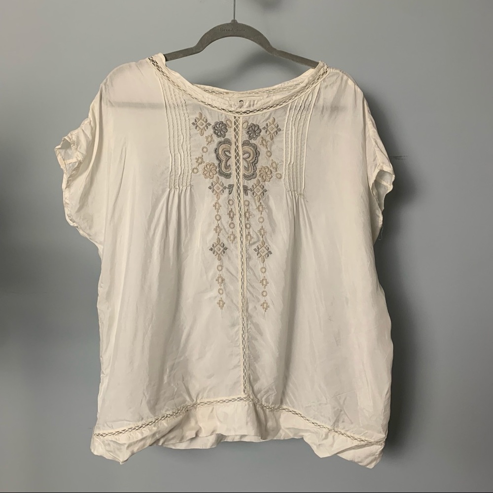 JOHNNY WAS PETE & GRETA EMBROIDERED BLOUSE